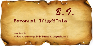 Baronyai Ifigénia névjegykártya